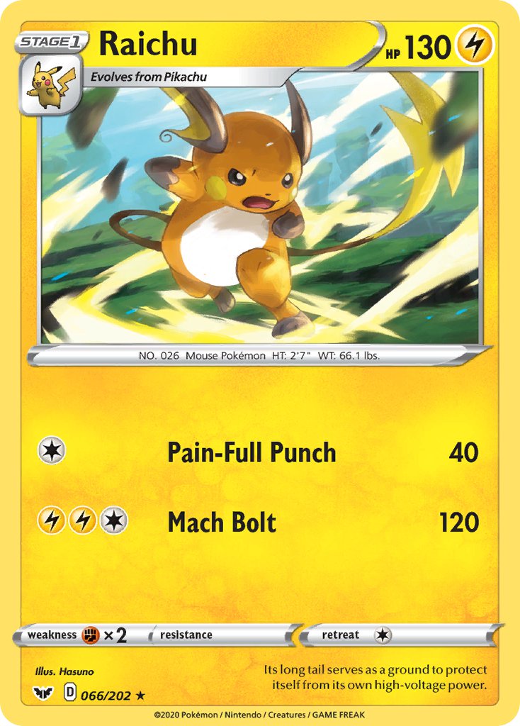 Raichu 066/202 Non-Holo Rare - MissingNo.