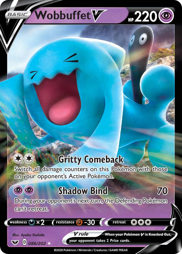Wobbuffet V 086/202 Holo Rare V - MissingNo.