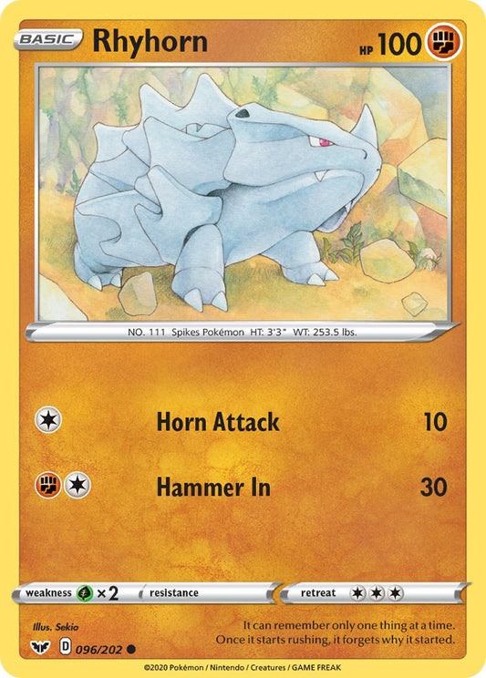 Rhyhorn 096/202 Reverse Common - MissingNo.