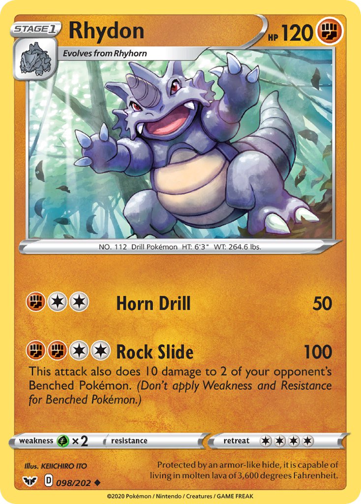 Rhydon 098/202 Reverse Uncommon - MissingNo.