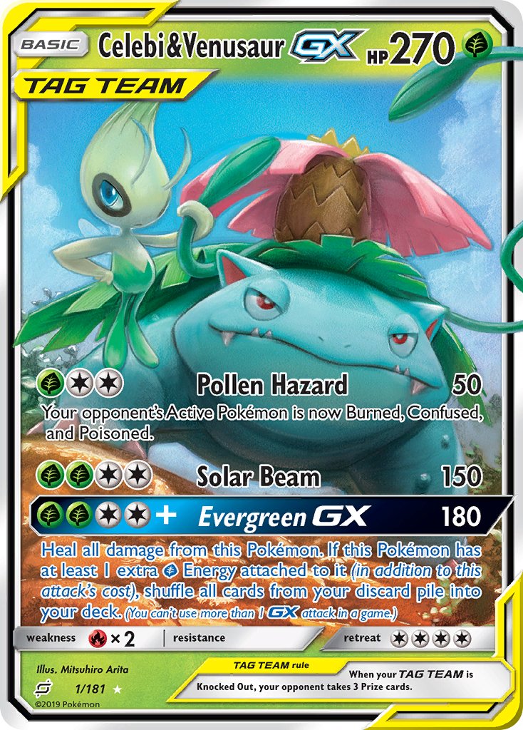 Celebi & Venusaur GX 1/181 Holo Rare GX - MissingNo.