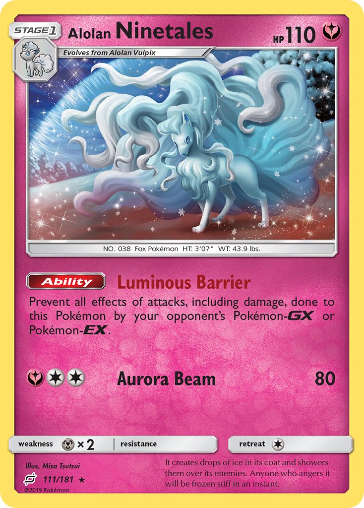 Alolan Ninetales 111/181 Reverse Rare - MissingNo.