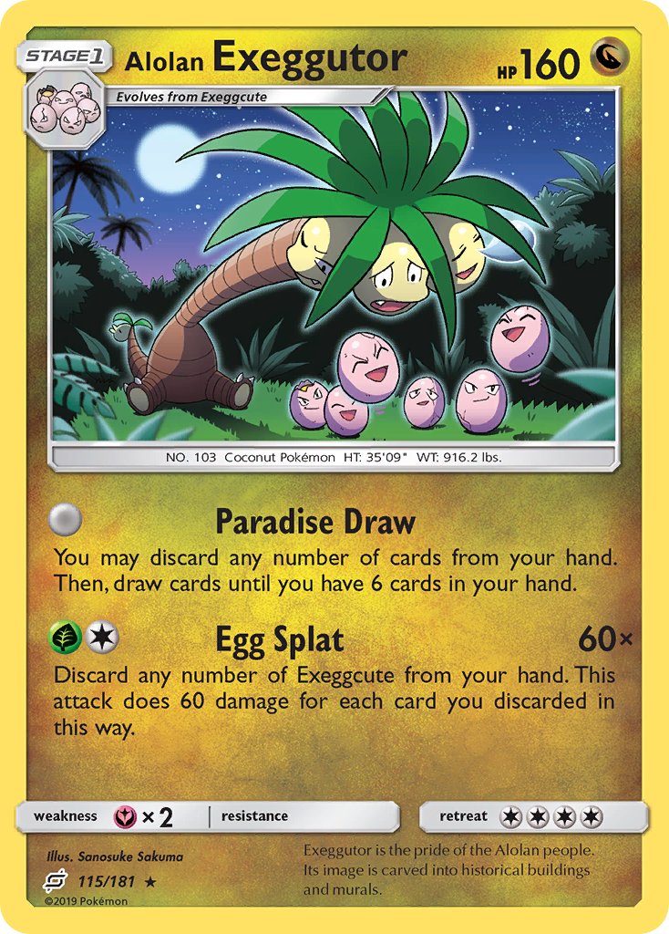 Alolan Exeggutor 115/181 Reverse Rare - MissingNo.