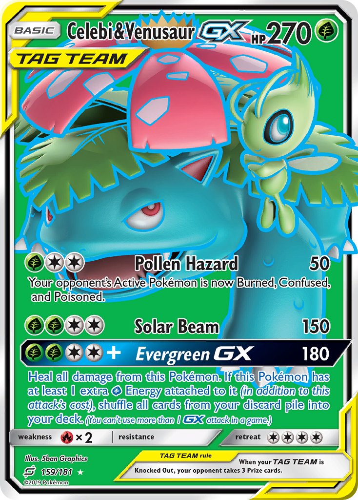 Celebi & Venusaur GX 159/181 Holo Ultra Rare GX - MissingNo.