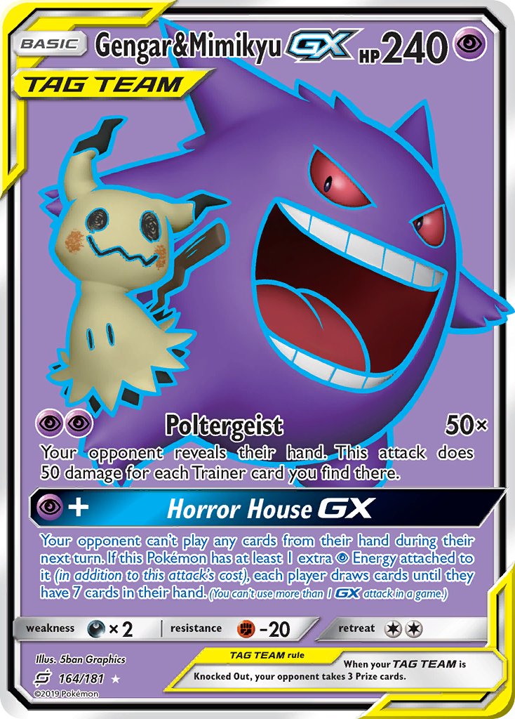 Gengar & Mimikyu GX 164/181 Holo Ultra Rare GX - MissingNo.