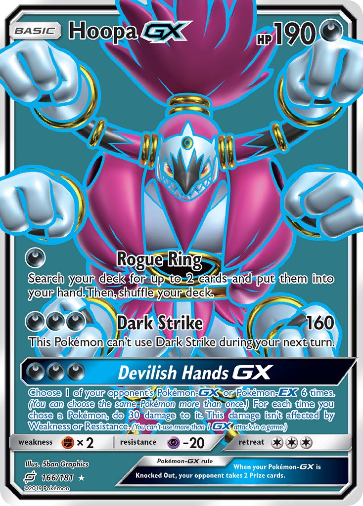 Hoopa GX 166/181 Holo Ultra Rare GX - MissingNo.