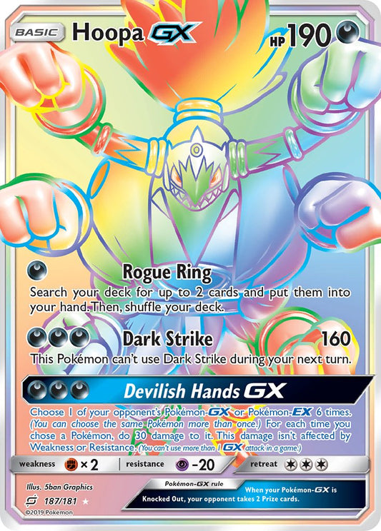 Hoopa GX 187/181 Rainbow Secret Rare GX - MissingNo.