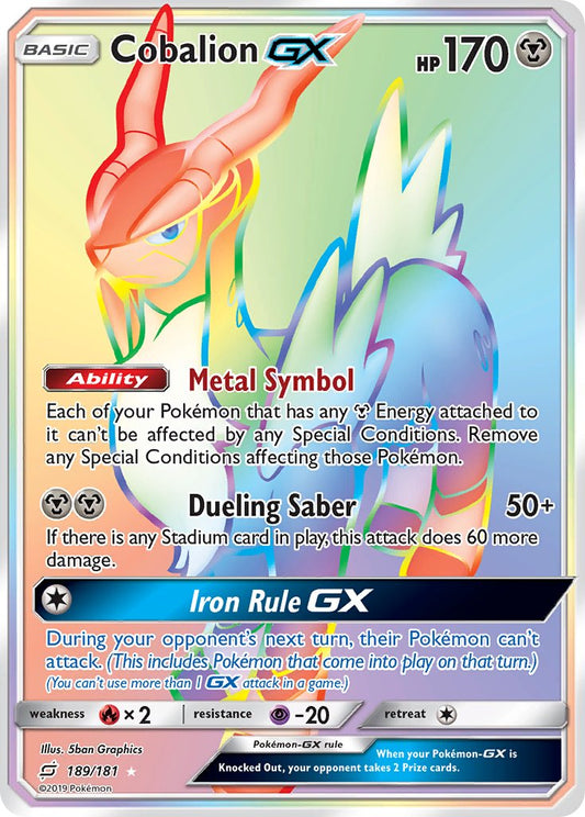 Cobalion GX 189/181 Rainbow Secret Rare GX - MissingNo.