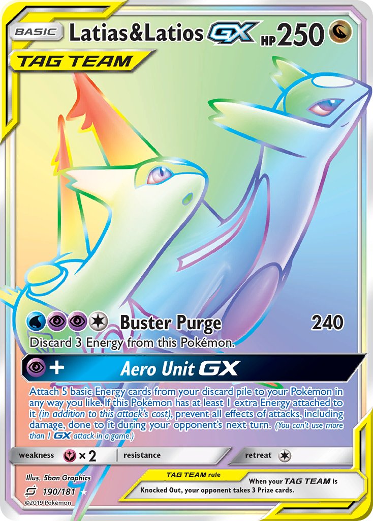 Latias & Latios GX 190/181 Rainbow Secret Rare GX - MissingNo.