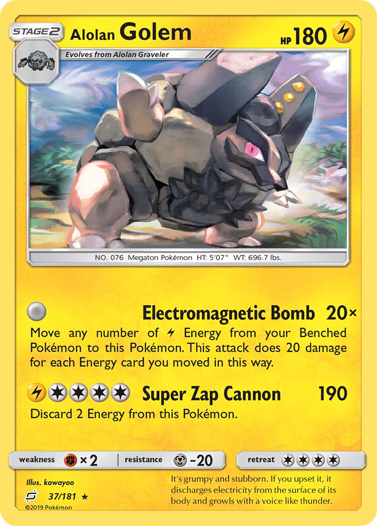 Alolan Golem 37/181 Reverse Rare - MissingNo.