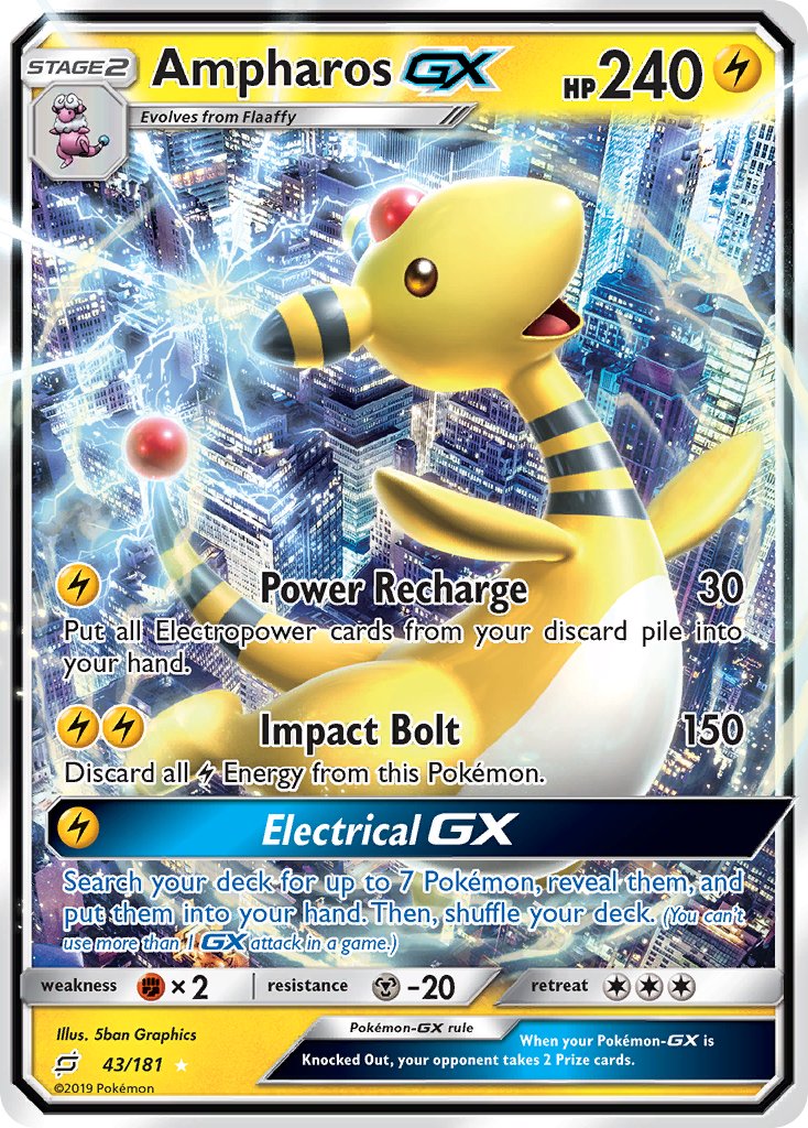 Ampharos GX 43/181 Holo Rare GX - MissingNo.