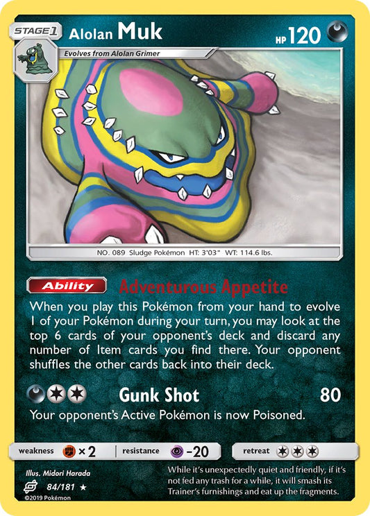 Alolan Muk 84/181 Reverse Rare - MissingNo.