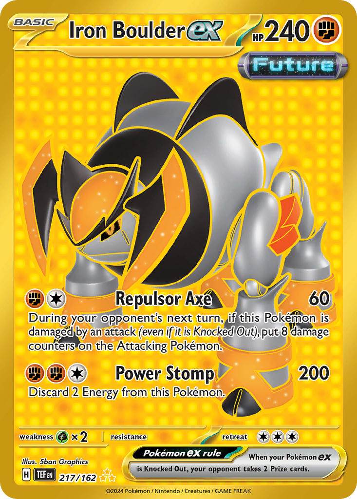 Iron Boulder ex 217/162 Gold Hyper Rare ex - MissingNo.