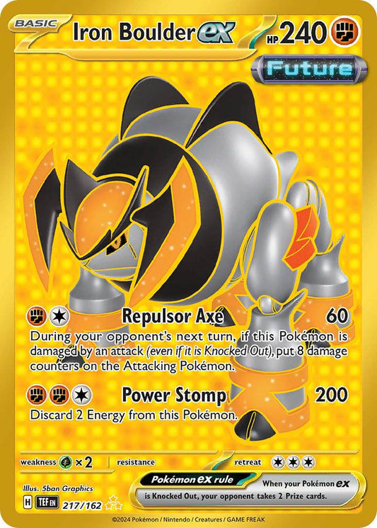Iron Boulder ex 217/162 Gold Hyper Rare ex - MissingNo.