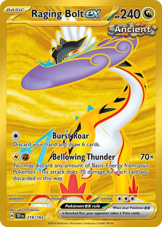 Raging Bolt ex 218/162 Gold Hyper Rare ex - MissingNo.