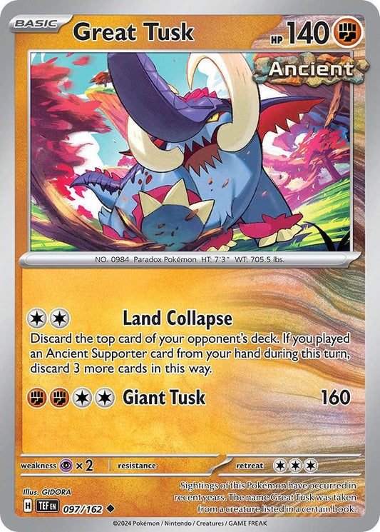 Great Tusk 97/162 Play! Pokémon Stamp Prize Pack Series 6 Exclusive - MissingNo.