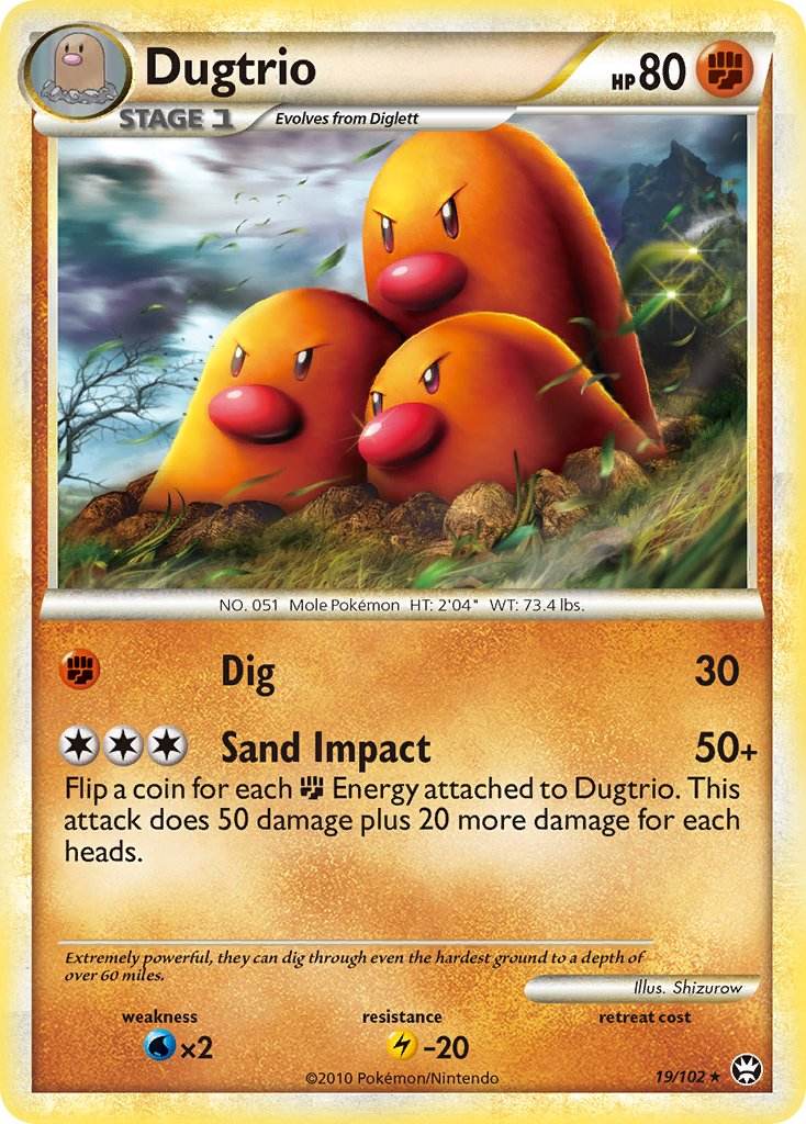 Dugtrio 19/102 Reverse Rare - MissingNo.