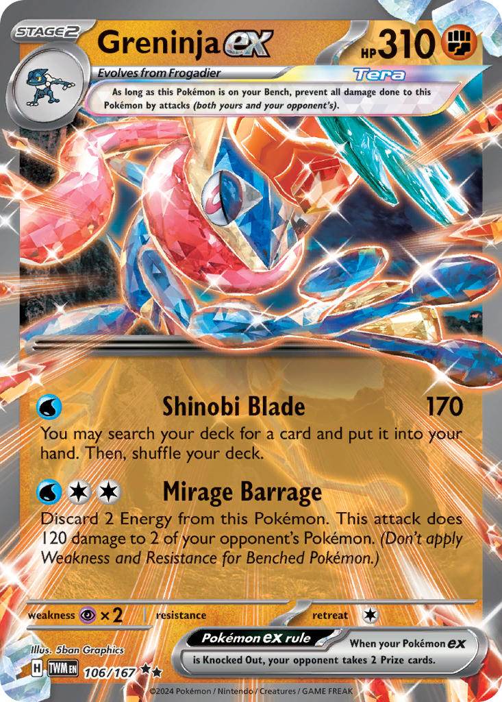 Greninja ex 106/167 Metal Card Greninja ex Premium Collection GameStop Exclusive - MissingNo.