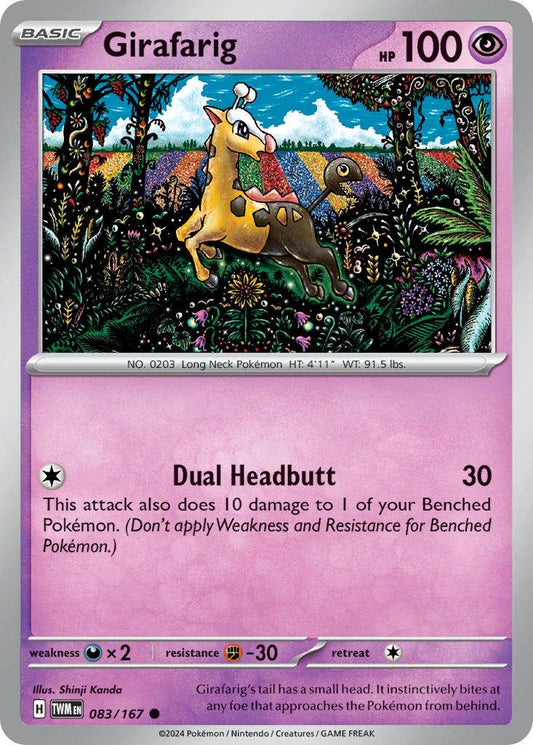 Girafarig 83/167 Reverse Common - MissingNo.