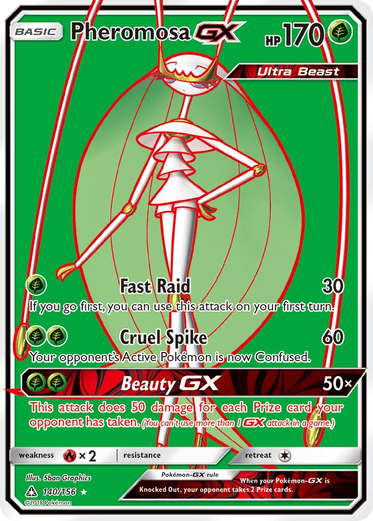 Pheromosa GX 140/156 Holo Ultra Rare Ultra Beast GX - MissingNo.