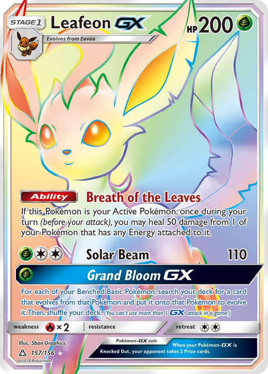 Leafeon GX 157/156 Rainbow Secret Rare GX - MissingNo.