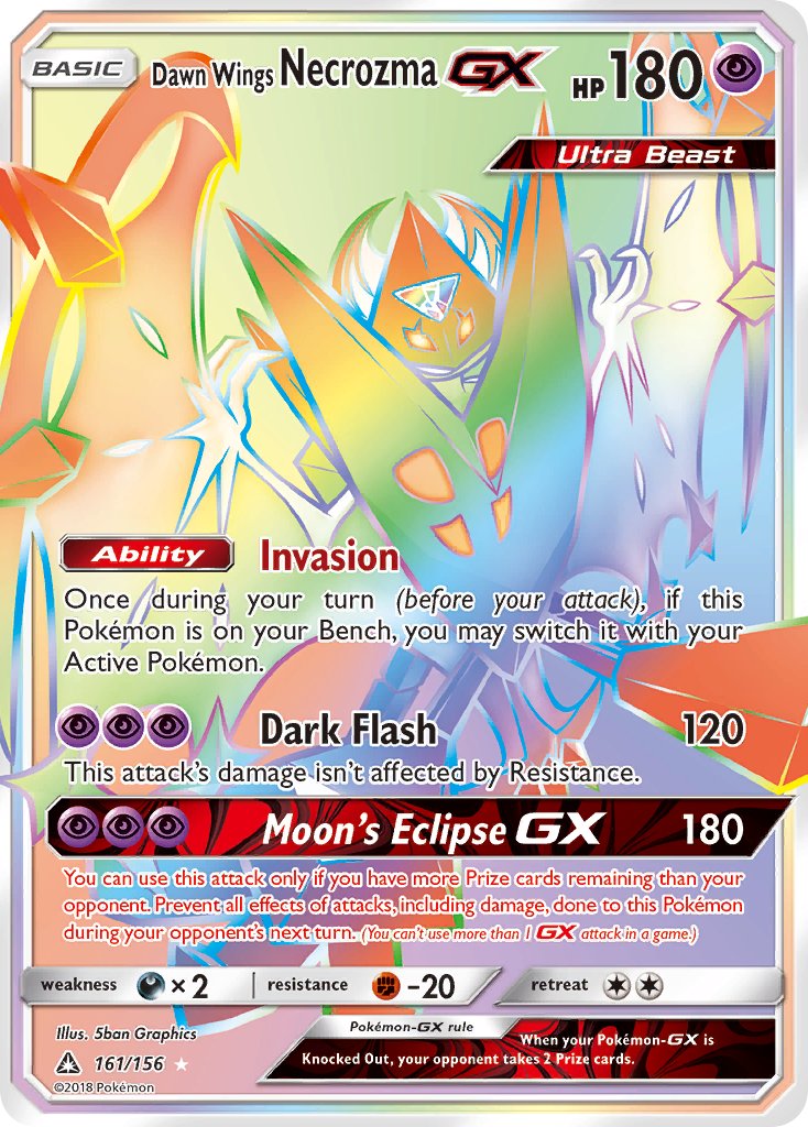 Dawn Wings Necrozma GX 161/156 Holo Ultra Rare Ultra Beast GX - MissingNo.
