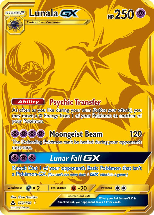 Lunala GX 172/156 Gold Secret Rare - MissingNo.