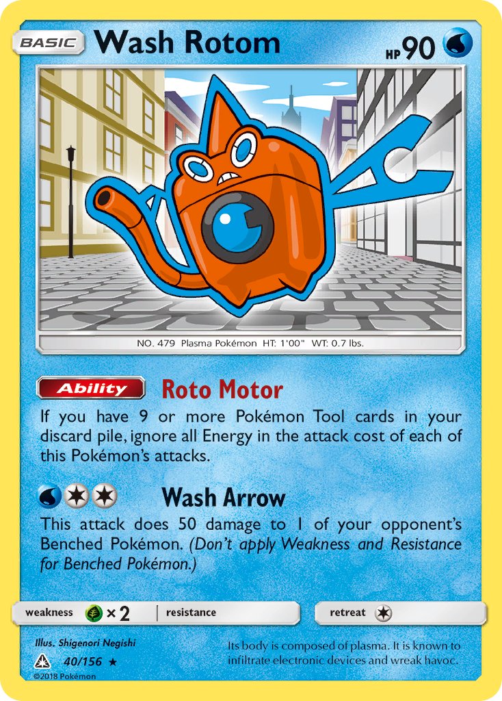 Wash Rotom 40/156 Non-Holo Rare - MissingNo.