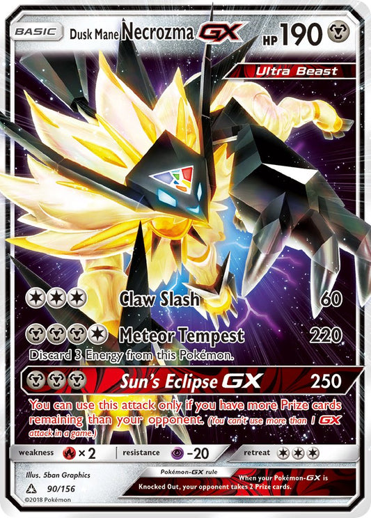 Dusk Mane Necrozma GX 90/156 Jumb Dusk Mane Necrozma Premium Collection & Dusk Mane Necrozma Box Exclusive - MissingNo.