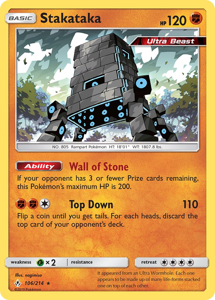 Stakataka 106/214 Holo Rare - MissingNo.