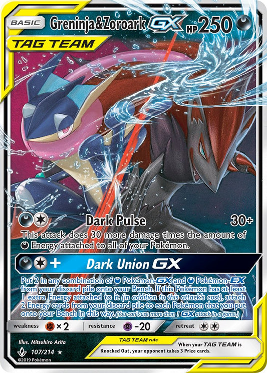 Greninja & Zoroark GX 107/214 Holo Rare GX
