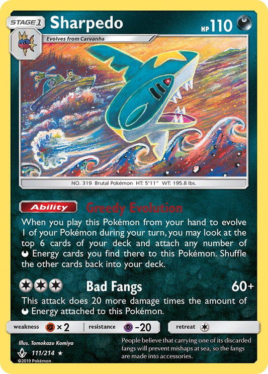 Sharpedo 111/214 Reverse Rare