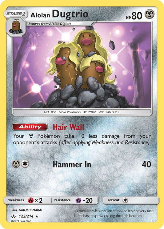Alolan Dugtrio 122/214 Reverse Rare