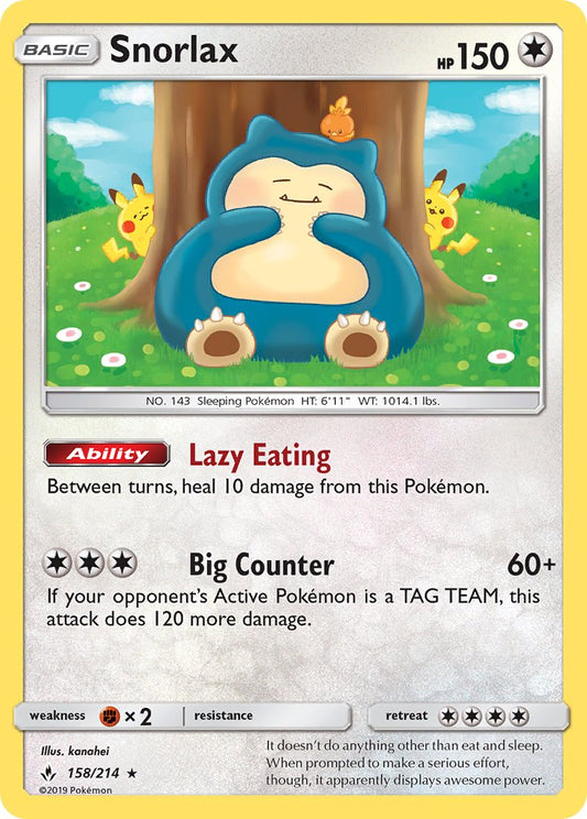 Snorlax 158/214 Reverse Rare