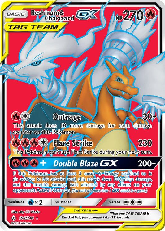 Reshiram & Charizard GX 194/214 Holo Ultra Rare GX