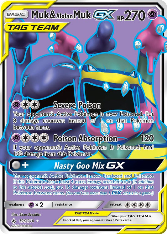 Muk & Alolan Muk GX 196/214 Holo Ultra Rare GX