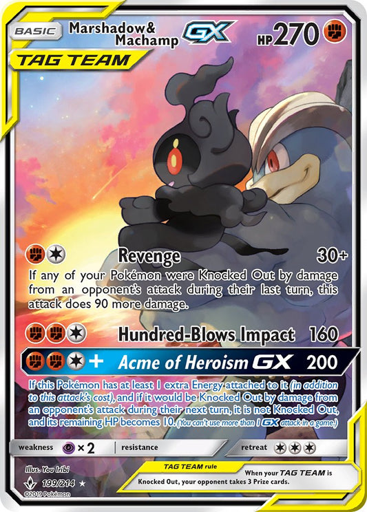 Marshadow & Machamp GX 199/214 Holo Ultra Rare GX