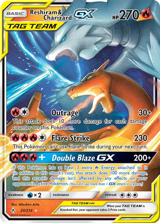 Reshiram & Charizard GX 20/214 Holo Rare GX