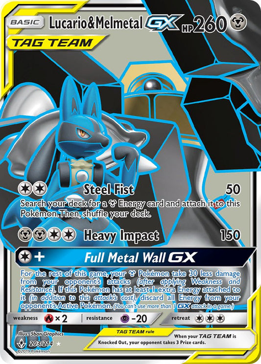 Lucario & Melmetal 203/214 Holo Ultra Rare GX