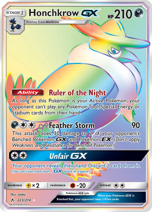 Honchkrow GX 223/214 Rainbow Secret Rare GX