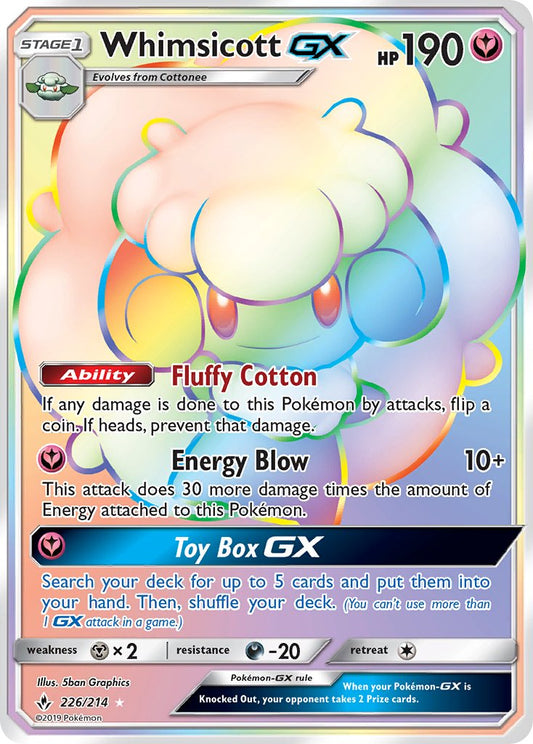 Whimsicott GX 226/214 Rainbow Secret Rare GX