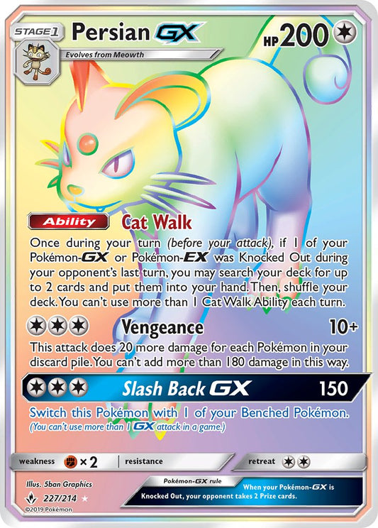 Persian GX 227/214 Rainbow Secret Rare GX