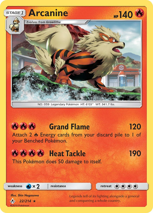 Arcanine 22/214 Reverse Rare