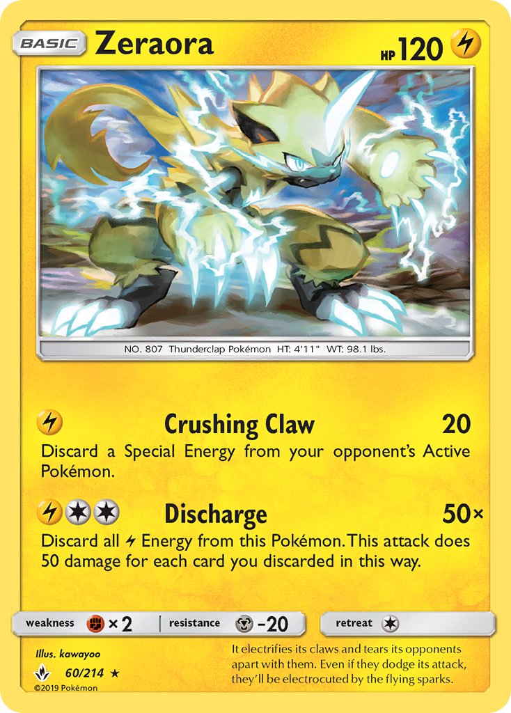 Zeraora 60/214 Reverse Rare - MissingNo.