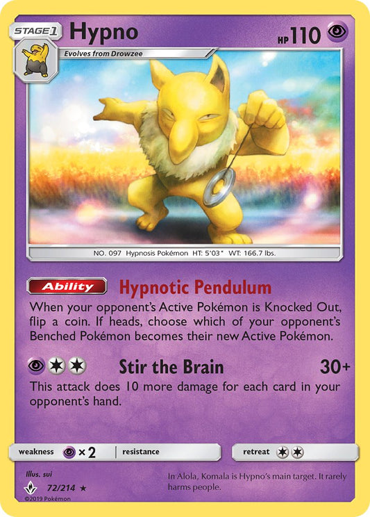 Hypno 72/214 Reverse Rare