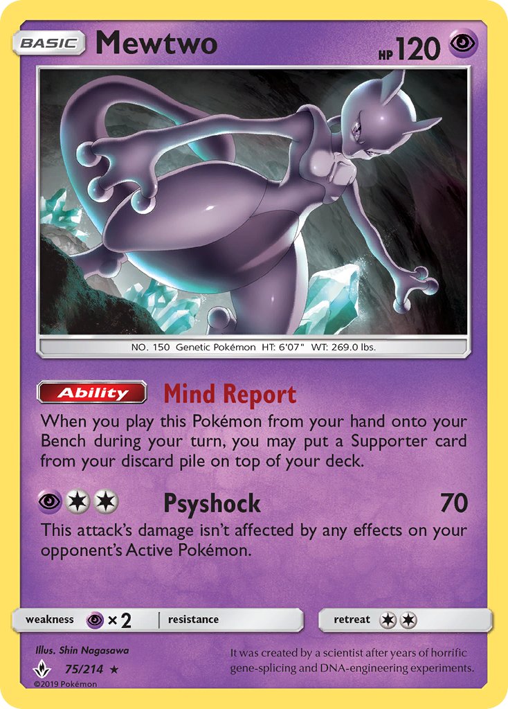 Mewtwo 75/214 Cosmos Holo Kanto Power Mini Tin 5-Pack Exclusive - MissingNo.