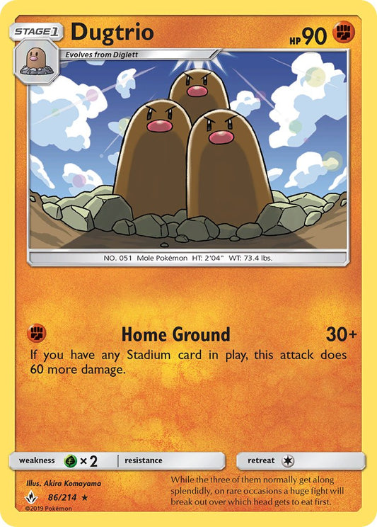 Dugtrio 86/214 Non-Holo Rare