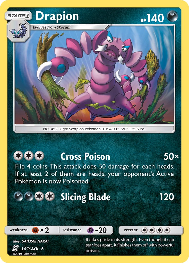 Drapion 134/236 Reverse Rare - MissingNo.