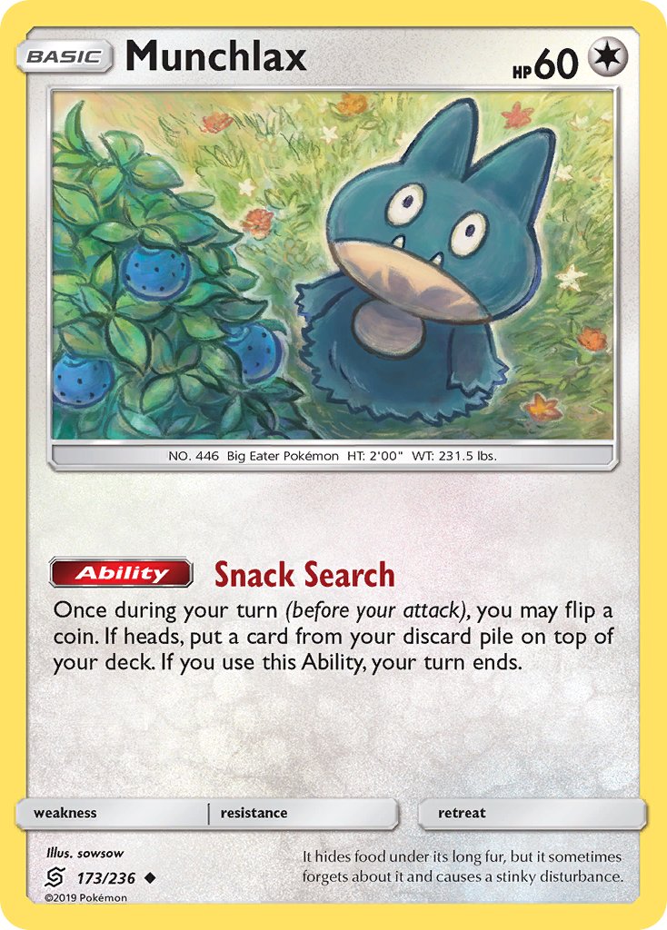 Munchlax 173/236 Reverse Uncommon - MissingNo.