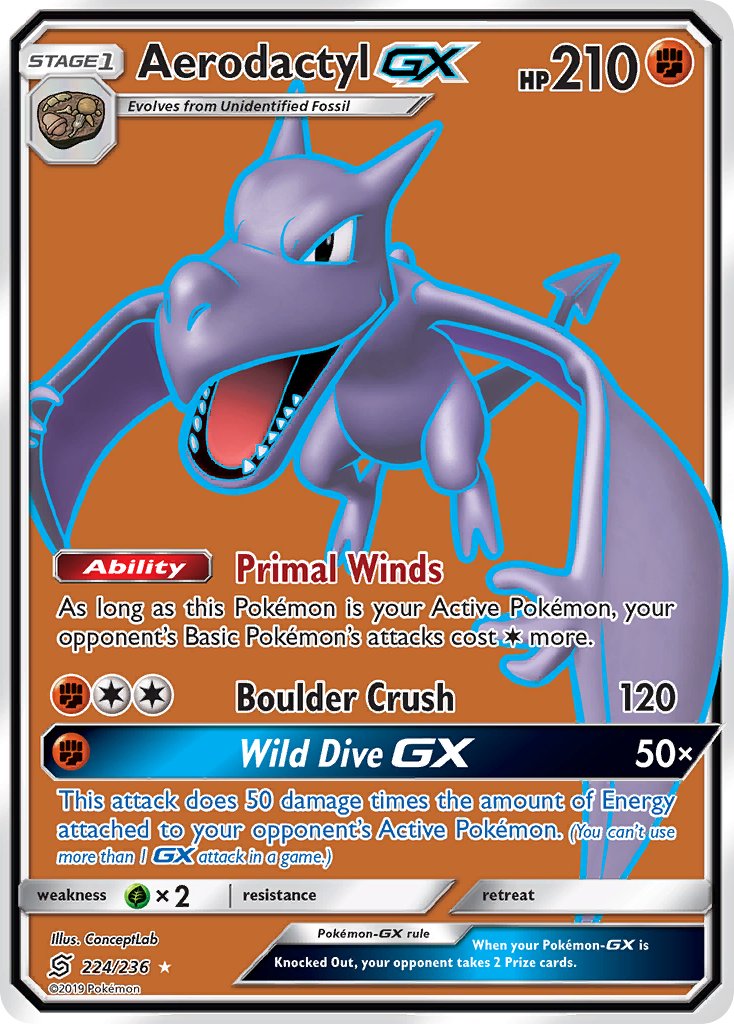 Aerodactyl GX 224/236 Holo Ultra Rare GX - MissingNo.